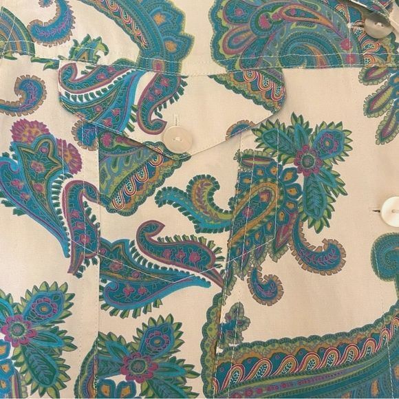 Patchington - Silk/Linen Paisley Print Jacket - Women's size M - Picture 6 of 7